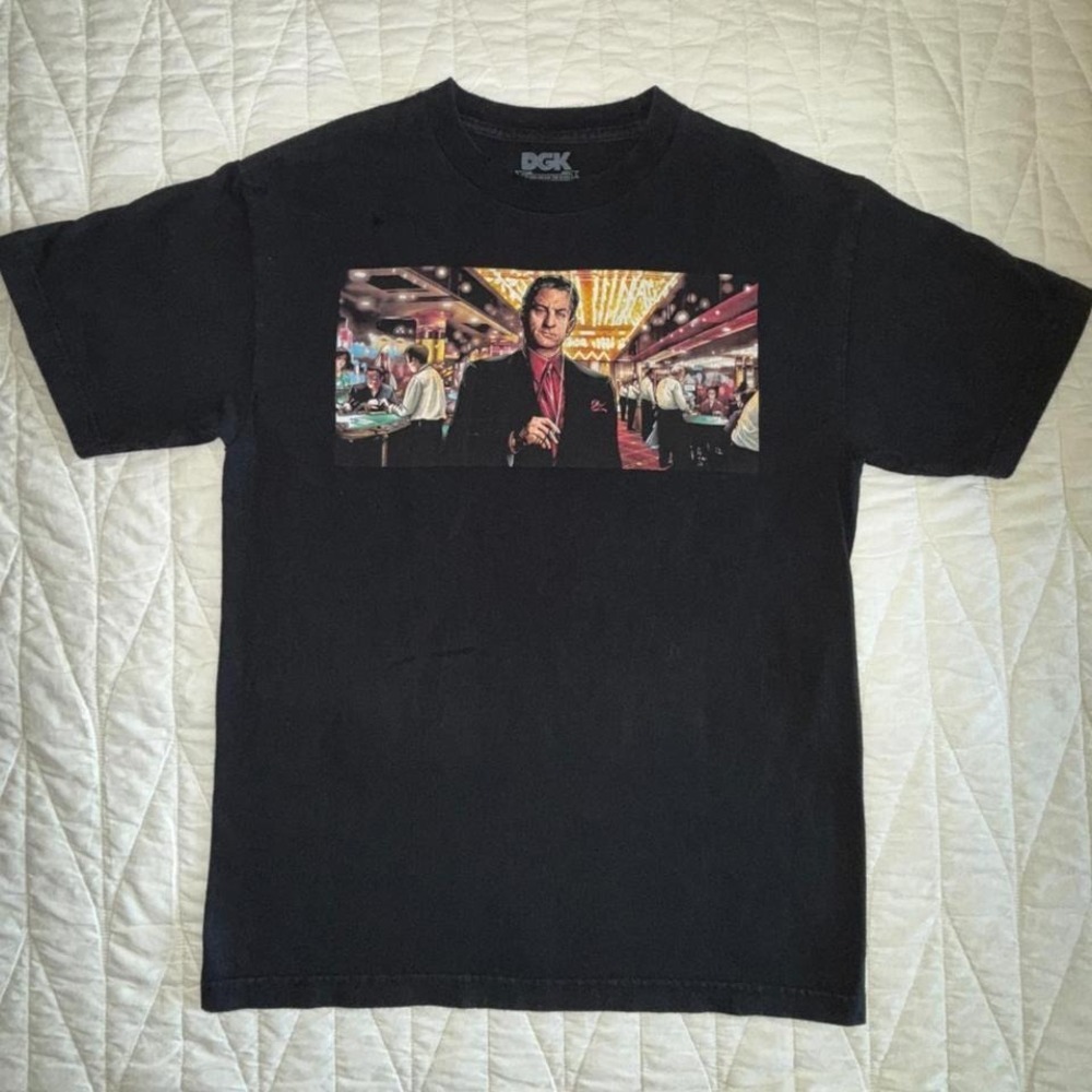 DGK T-Shirt Mens Medium Black Excellent Casino Robert De Niro Graphic Tee